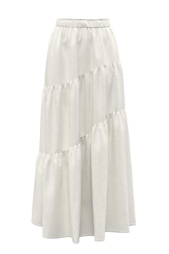 BRIE SKIRT CUSTOMISABLE SILHOUETTE rendered in snow white