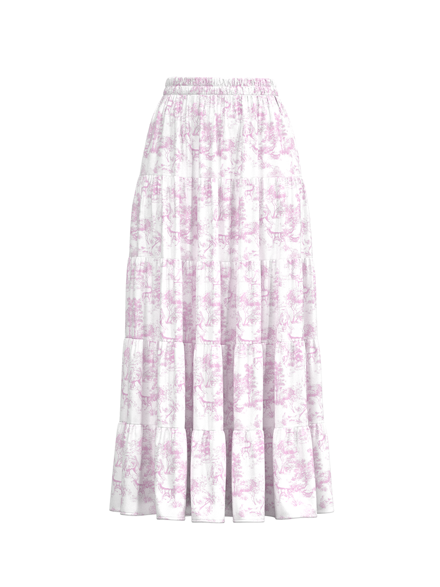 Rendered in 100% premium crisp poplin cotton, the Château Skirt- a new forever favourite of ours, features a high waist, an A-line silhouette graced with gathered tiers and subtle shirring at at elasticised waistband.
