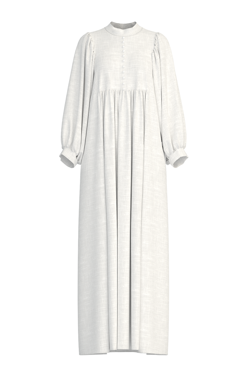 Our Darcy dress is the epitome of comfort and a sense of reverie. Adorned with our 100% soft cotton Prairie fabric or pure Linen, this dress is sure to wrap you with solace.