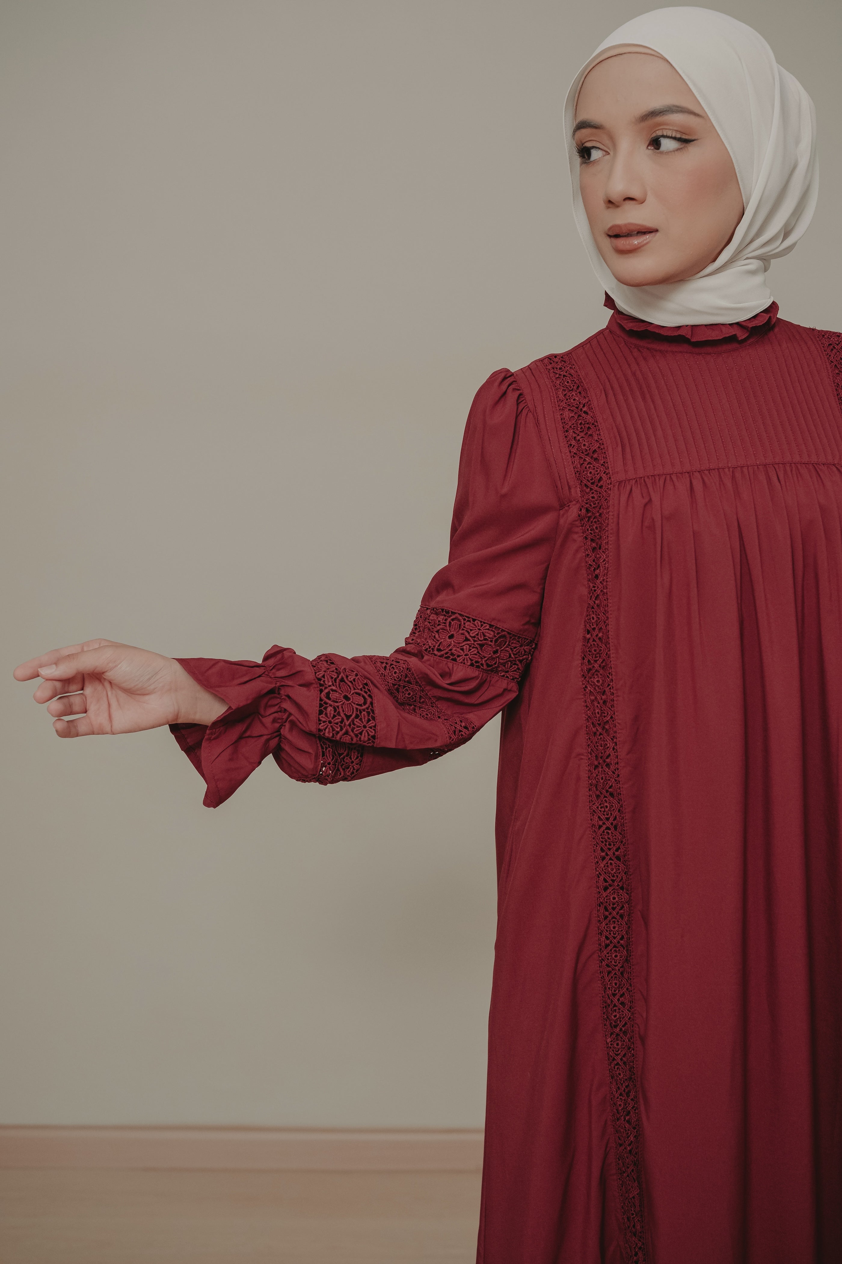 Solange Dress in Burgundy
