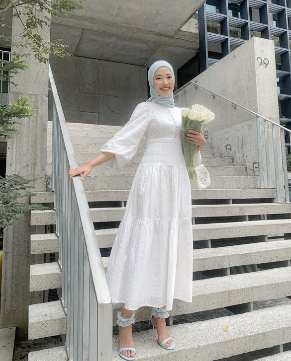 OPAL DRESS IN LINEN WHITE CUSTOMISABLE SILHOUETTE