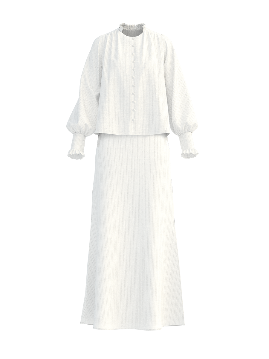 The Jane Kurung, our newest release is a poetic, all-sweet simplicity, and intricate piece crafted in 100% embroidered cotton.