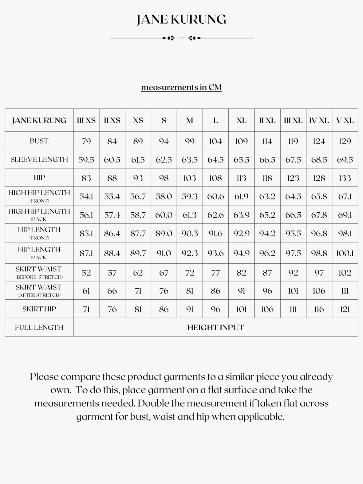 JANE KURUNG CUSTOMISABLE SILHOUETTE