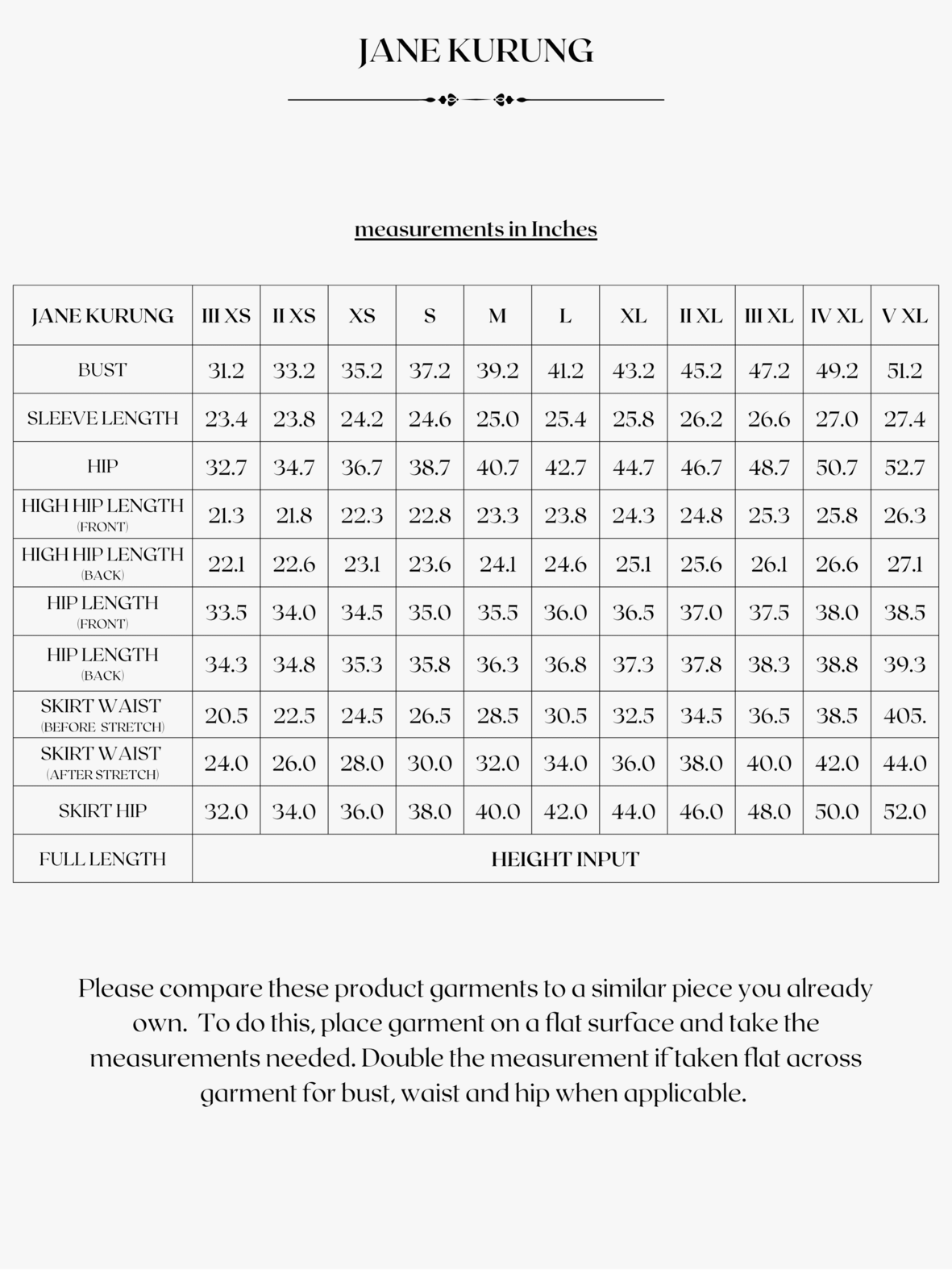 JANE KURUNG CUSTOMISABLE SILHOUETTE