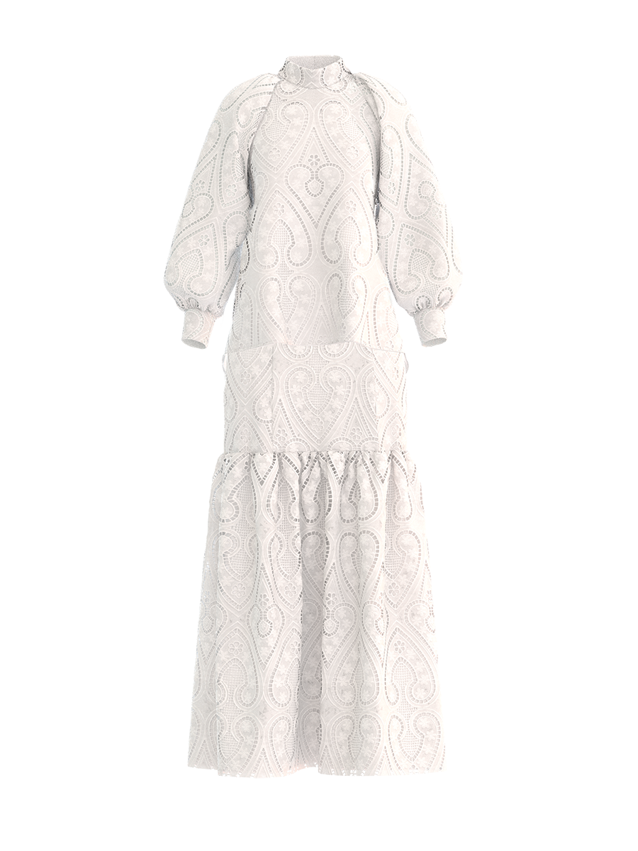 Rendered with love in the Cemile embroidery eyelet fabric -The Petra set is a romantically detailed yet endlessly wearable statement gem; perfect piece to maximise Eid-to-all-event transition.
