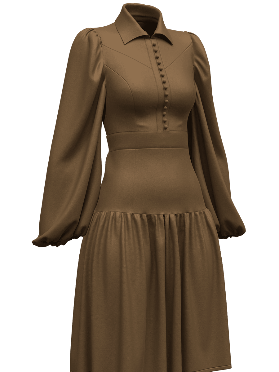 OPAL DRESS IN BROWN