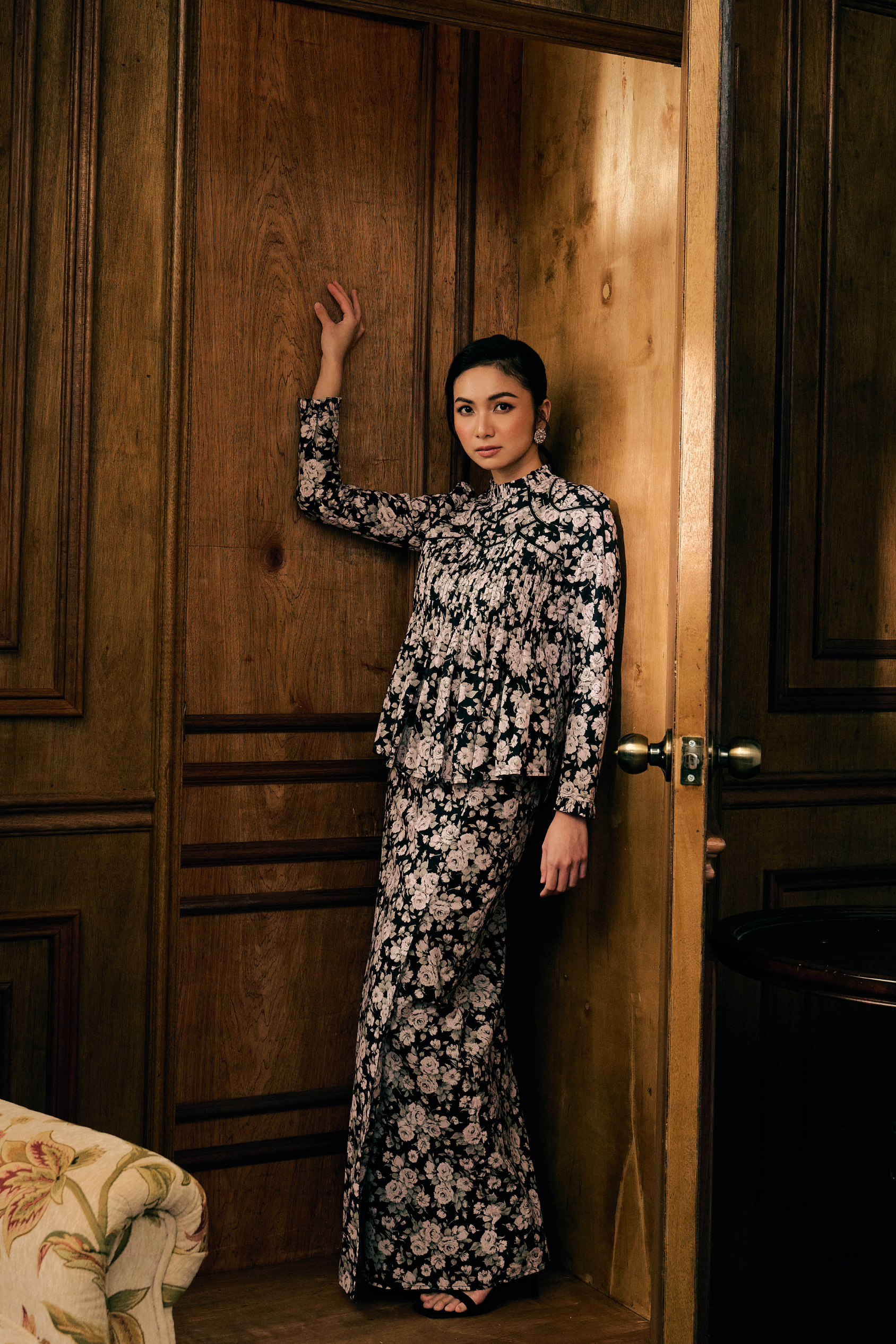 The Jannah Kurung in Nocturne Bloom