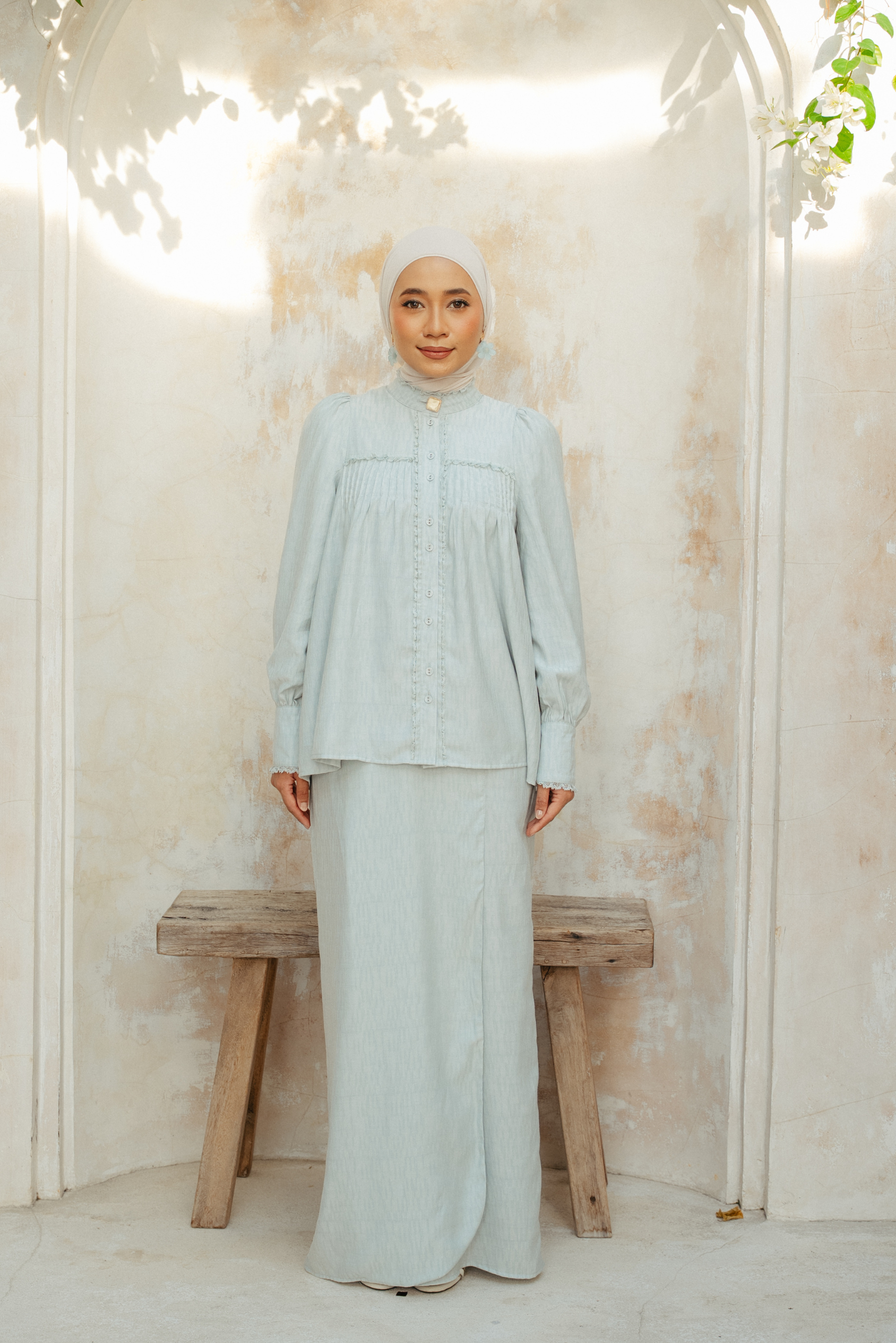 The Loren Kurung in Light Teal