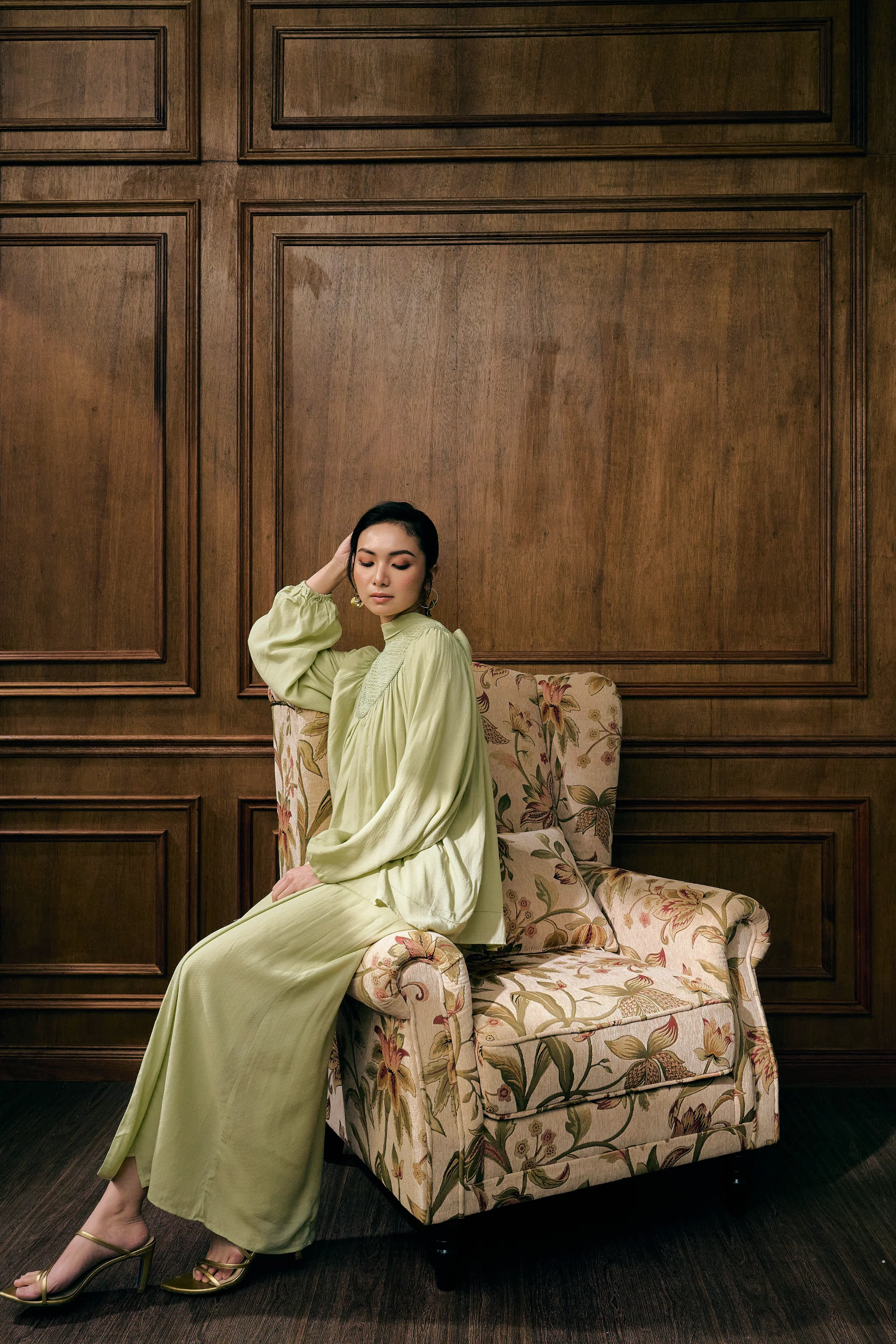 The Georgia Kurung in Sage