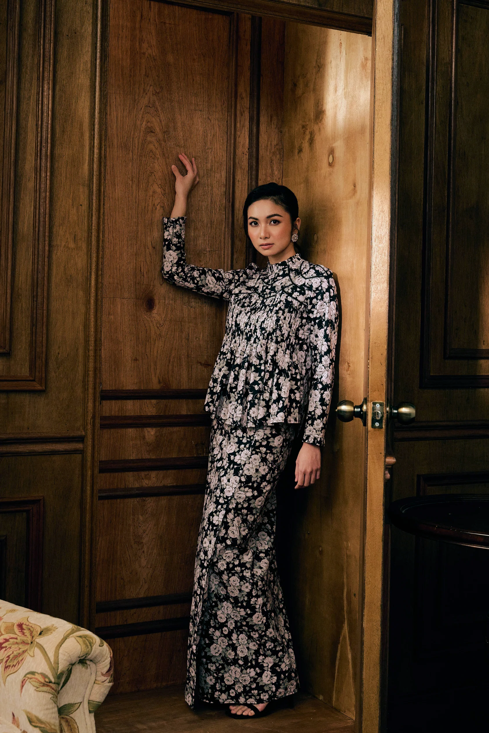 The Jannah Kurung in Nocturne Bloom