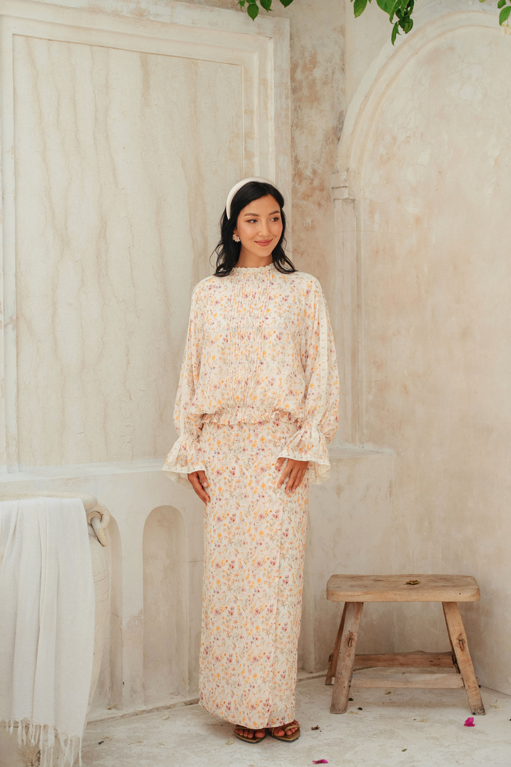 The Celestine Kurung in Destiny Floral