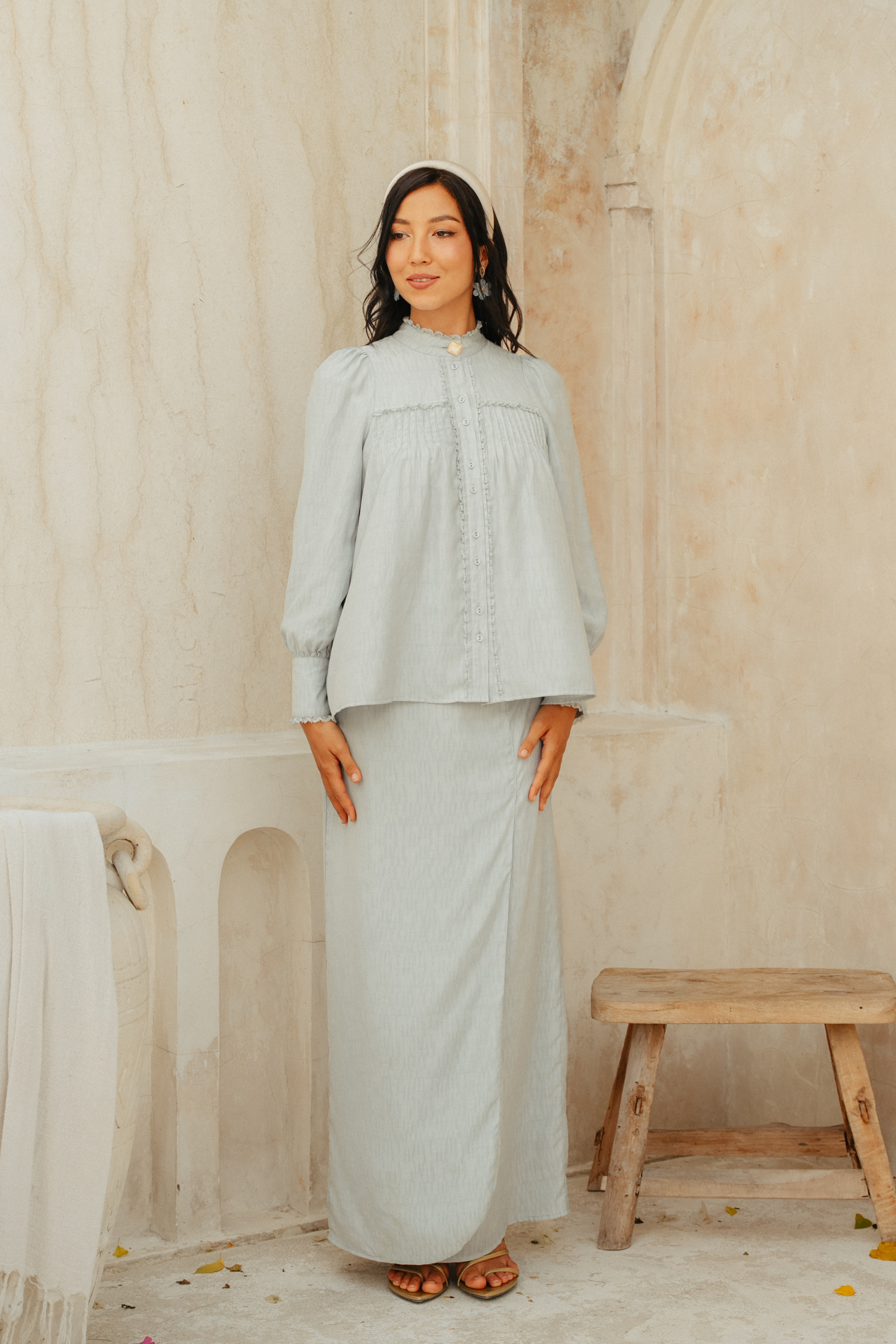 The Loren Kurung in Light Teal