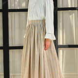 The Oat Plaid Full Skirt