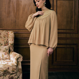 The Georgia Kurung in Dusty Brown