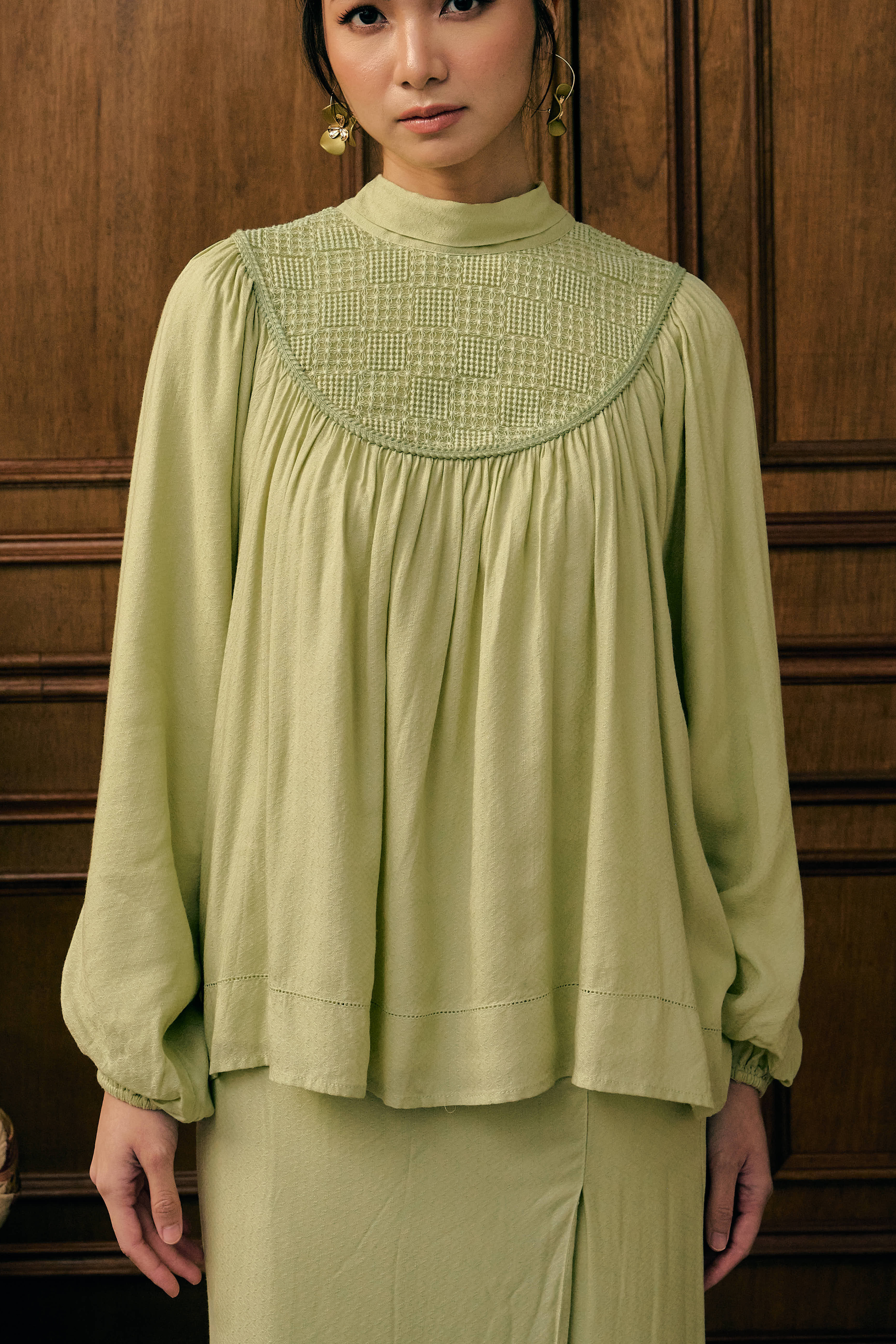The Georgia Kurung in Sage