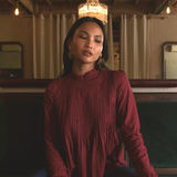 The Jannah Top In Burgundy Broderie Anglaise