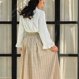 The Oat Plaid Full Skirt