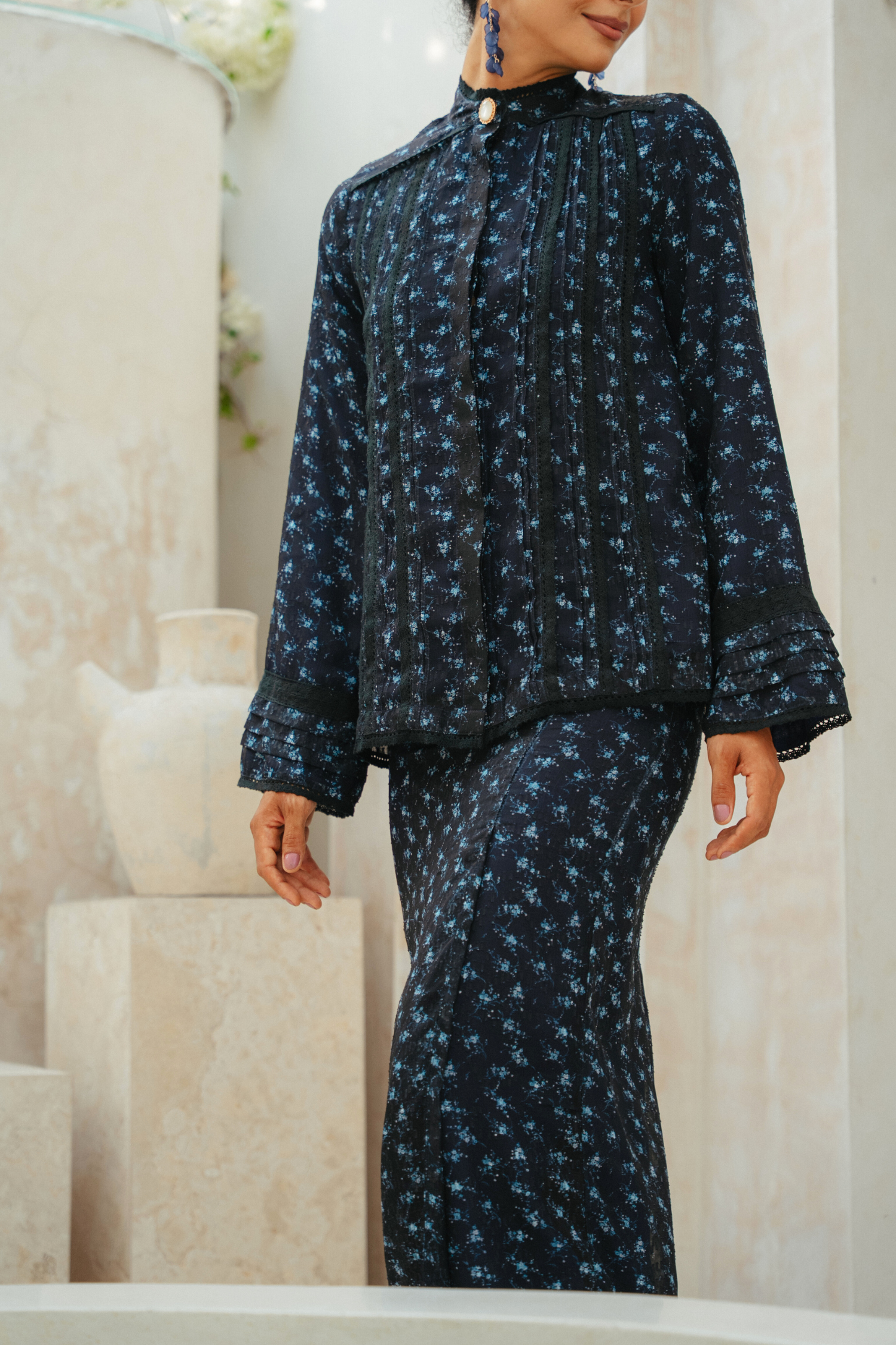 The Thalia Kurung in Dion Floral
