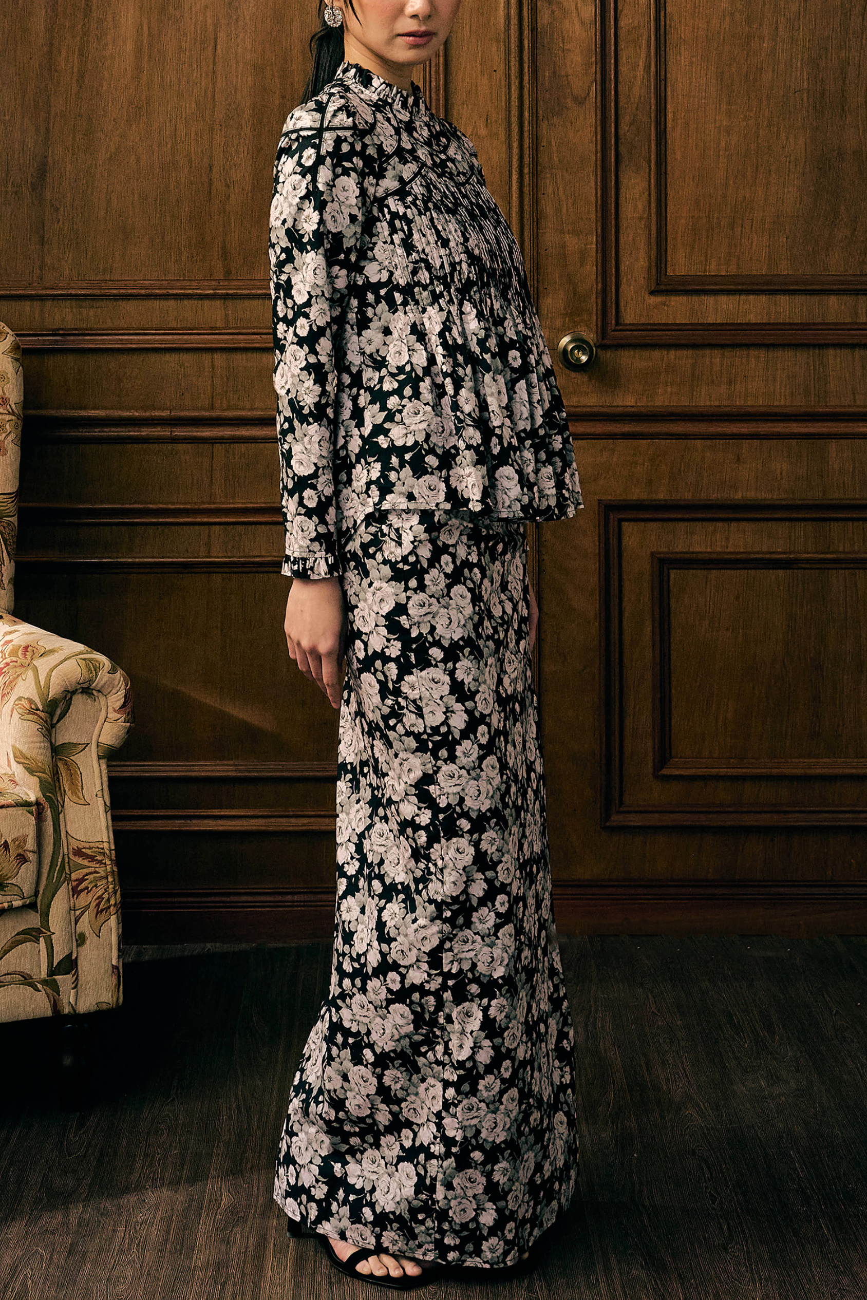 The Jannah Kurung in Nocturne Bloom