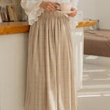 The Oat Plaid Full Skirt