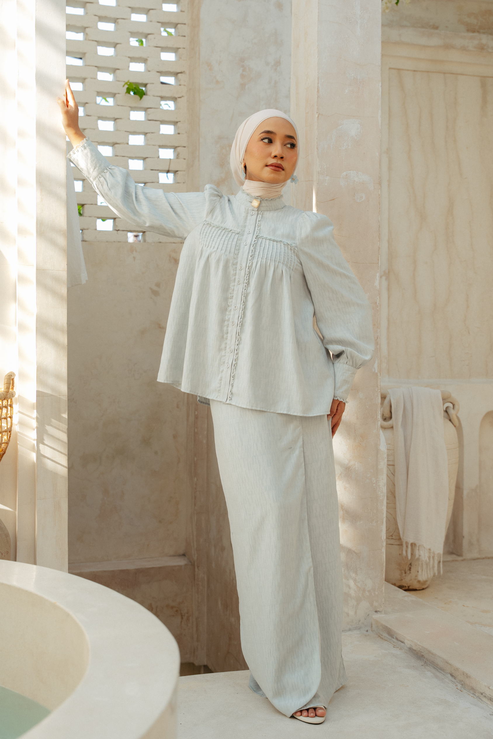 The Loren Kurung in Light Teal