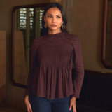 The Jannah Top In Deep Purple Broderie Anglaise