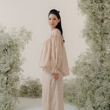 The Rafa Kurung in Maroon Embroidered Prints
