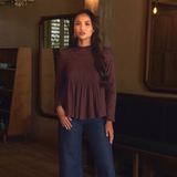 The Jannah Top In Deep Purple Broderie Anglaise
