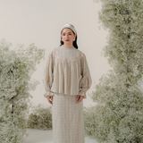The Rafa Kurung in Navy Embroidered Prints