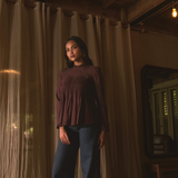 The Jannah Top In Deep Purple Broderie Anglaise
