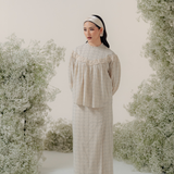 The Rafa Kurung in Navy Embroidered Prints