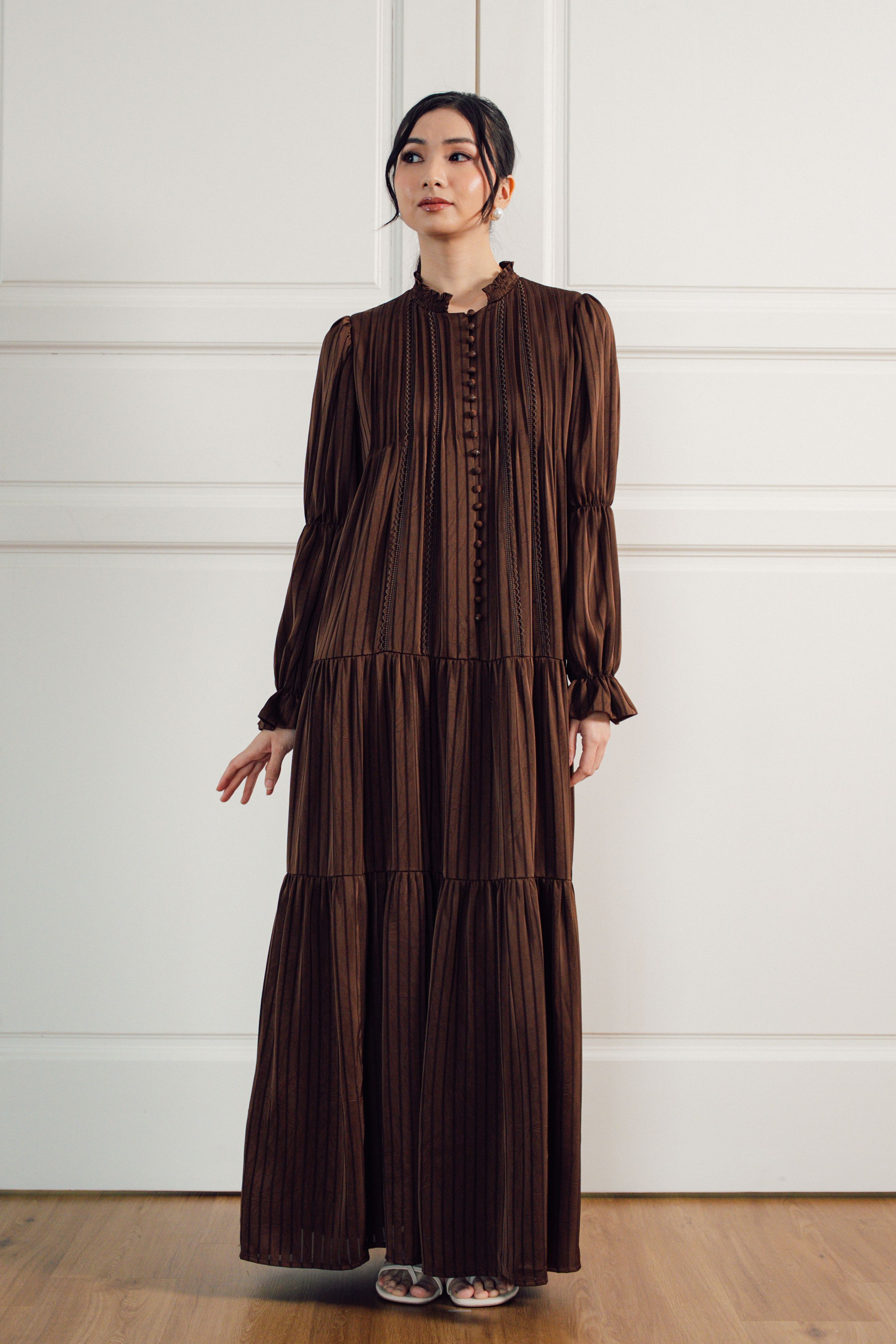 The Holly Dress in Walnut