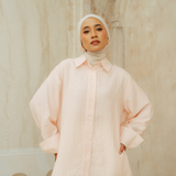 The Gwenn Cotton Rhinestone Shirt in Rose