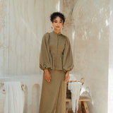 The Opal Kurung in Olive Jacquard