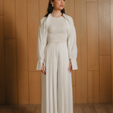 The Lauren Pleated Pants in Snow