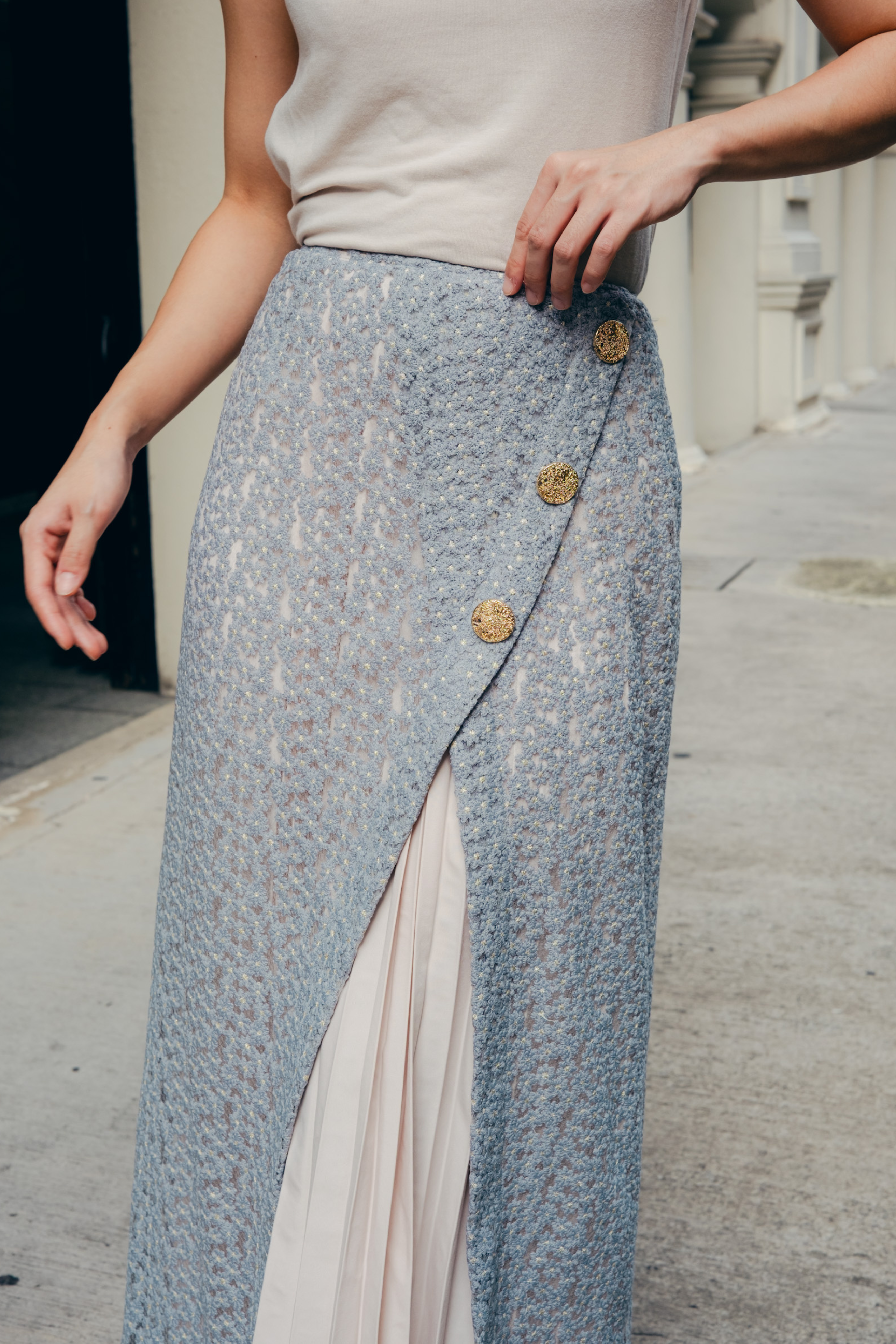 Dusky Pleated Skirt