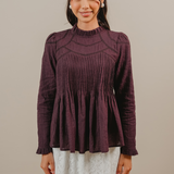The Jannah Top In Deep Purple Broderie Anglaise