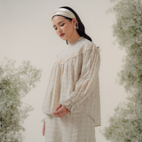 The Rafa Kurung in Navy Embroidered Prints