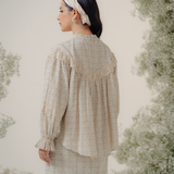 The Rafa Kurung in Navy Embroidered Prints