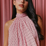 The Dreamgirl Halter Neck Top in Ballerina