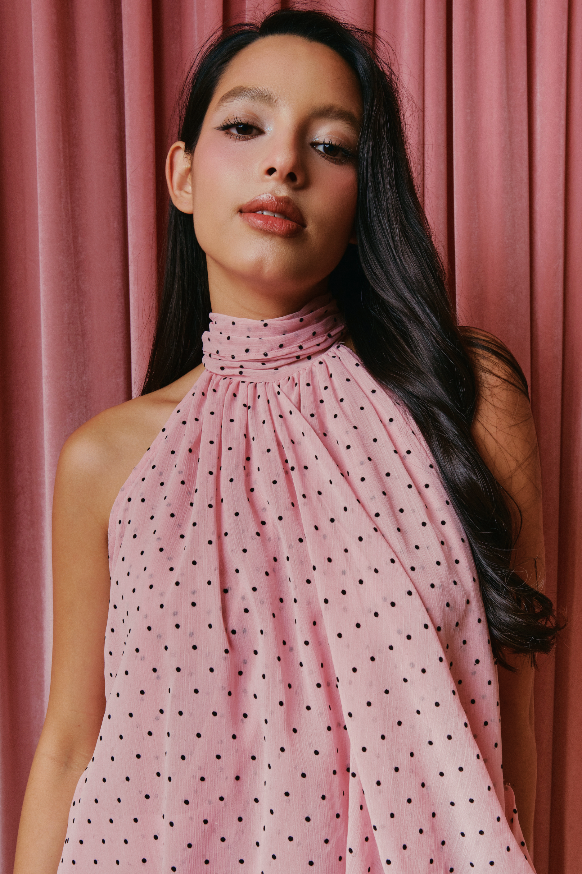 The Dreamgirl Halter Neck Top in Ballerina
