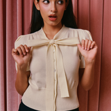 The Cadillac Knitted Top in Ecru