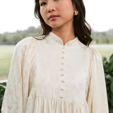 Darcy Dress in Golden Floral Jacquard