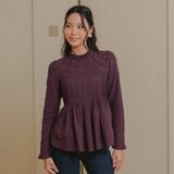 The Jannah Top In Deep Purple Broderie Anglaise