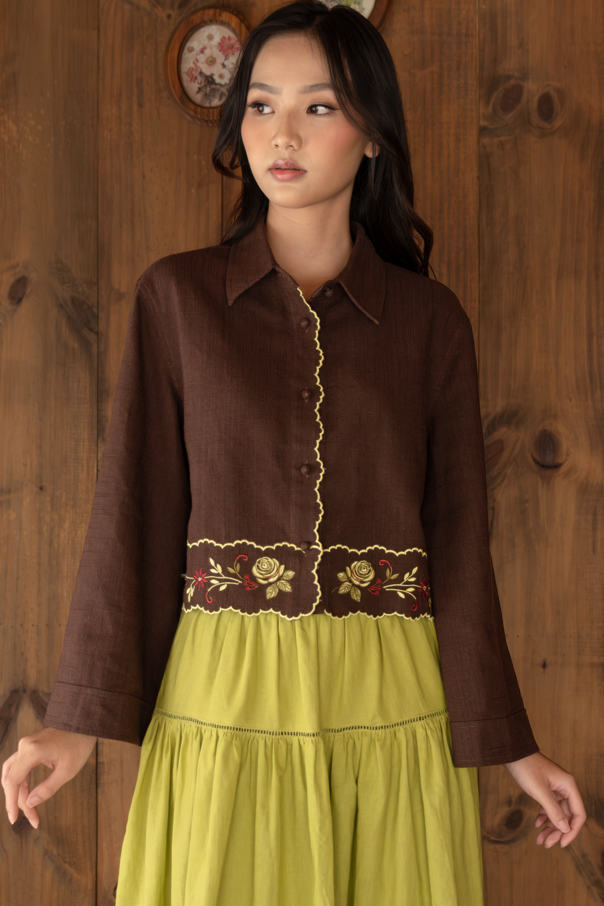 The Adalynn Embroidered Linen Overshirt