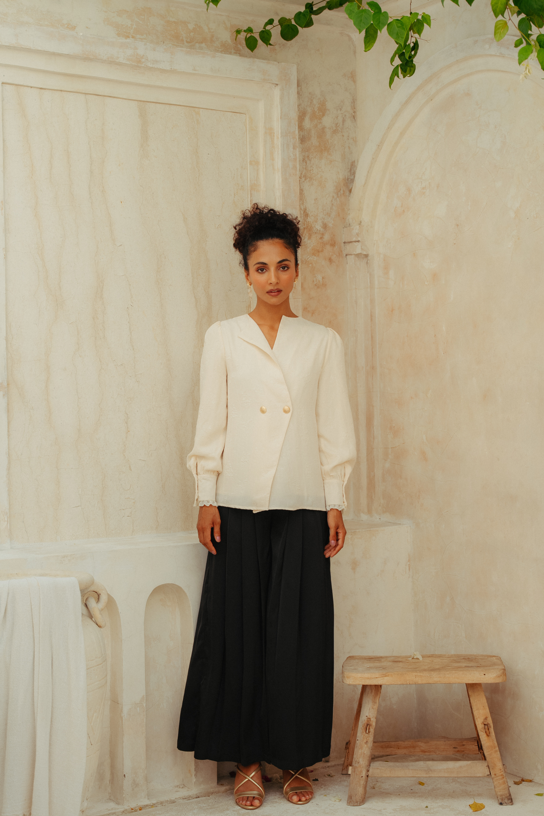 The Lauren Pleated Pants in Black