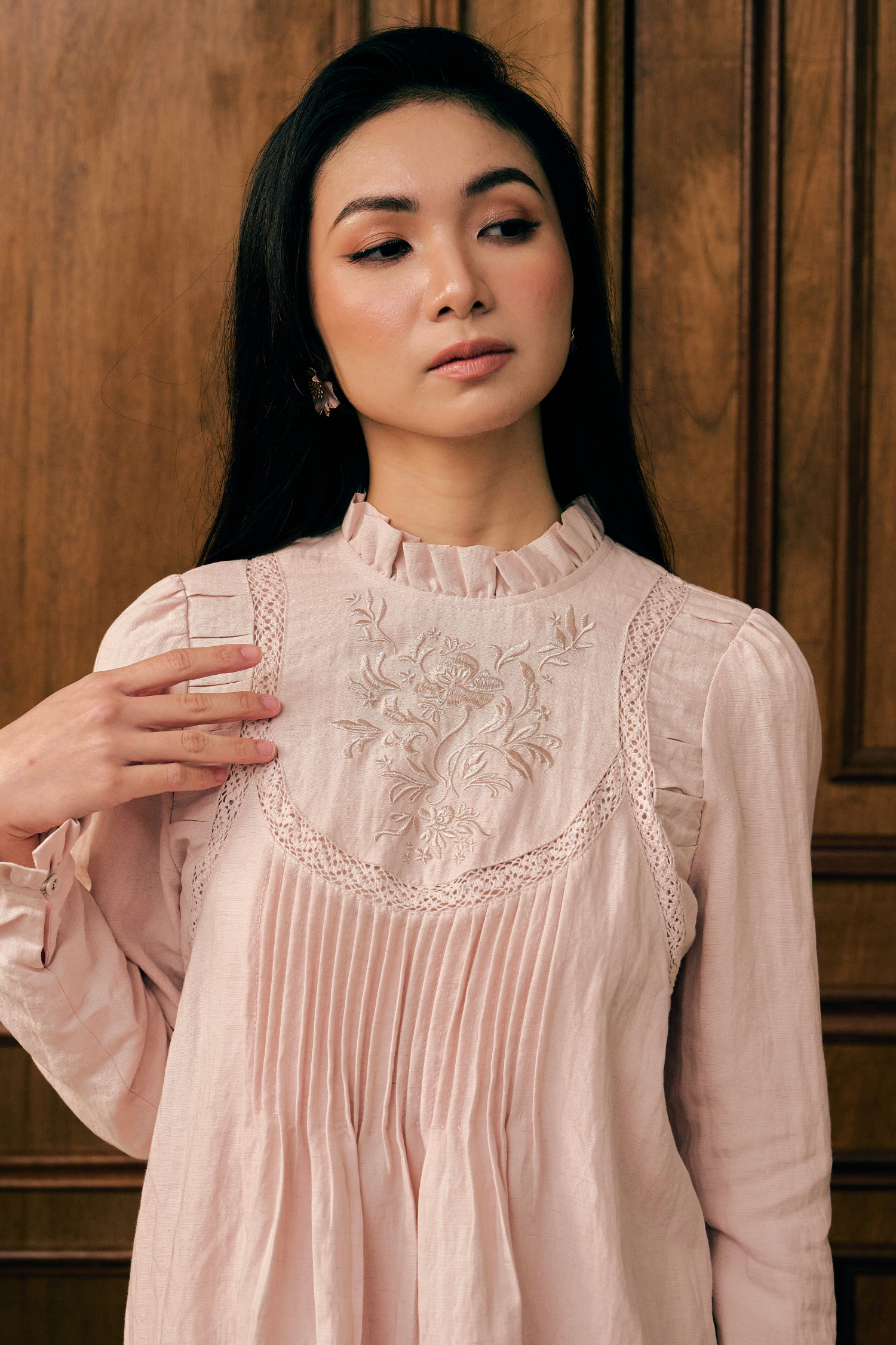 The Mulia Kurung in Dusty Pink