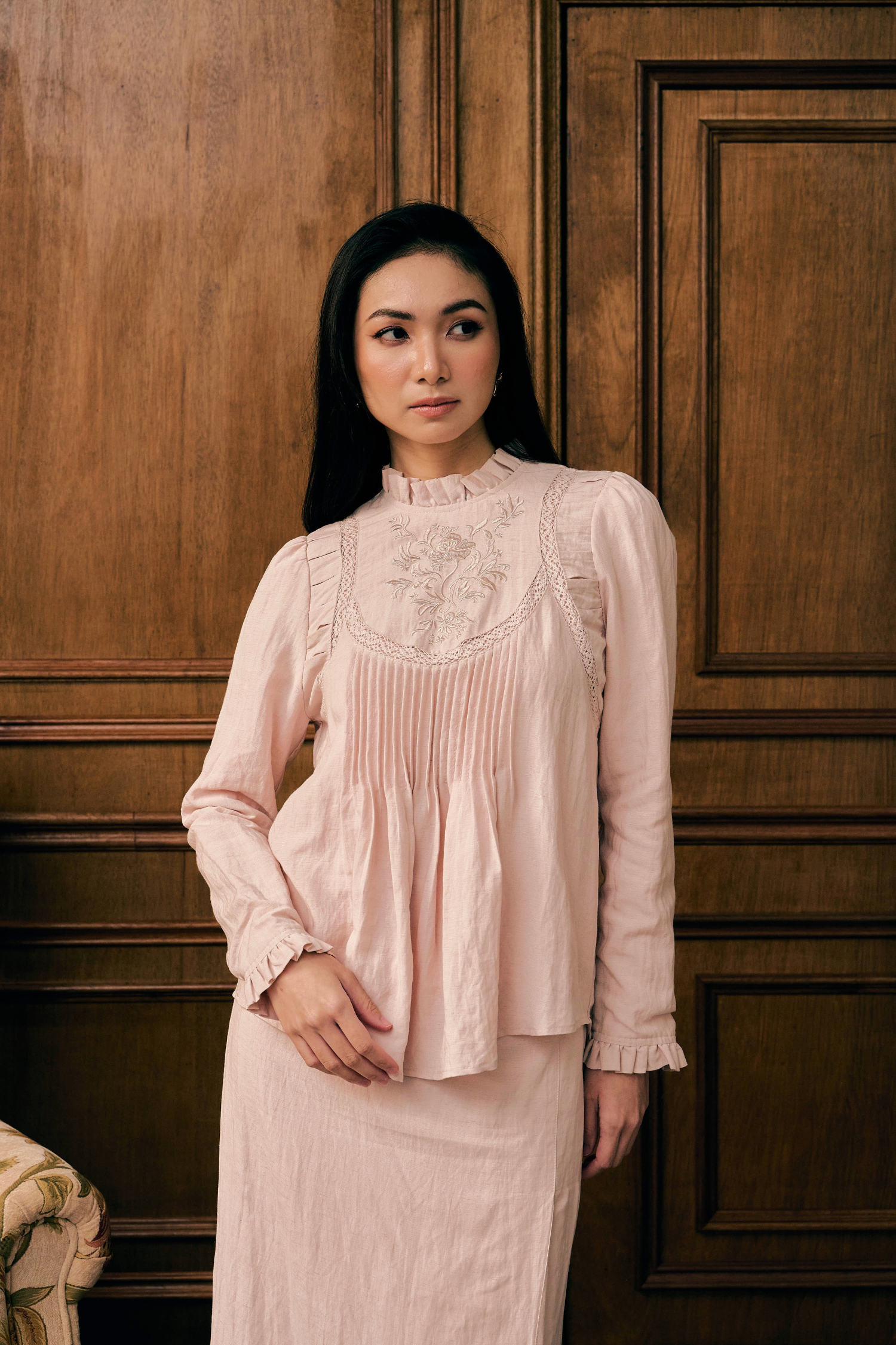 The Mulia Kurung in Dusty Pink
