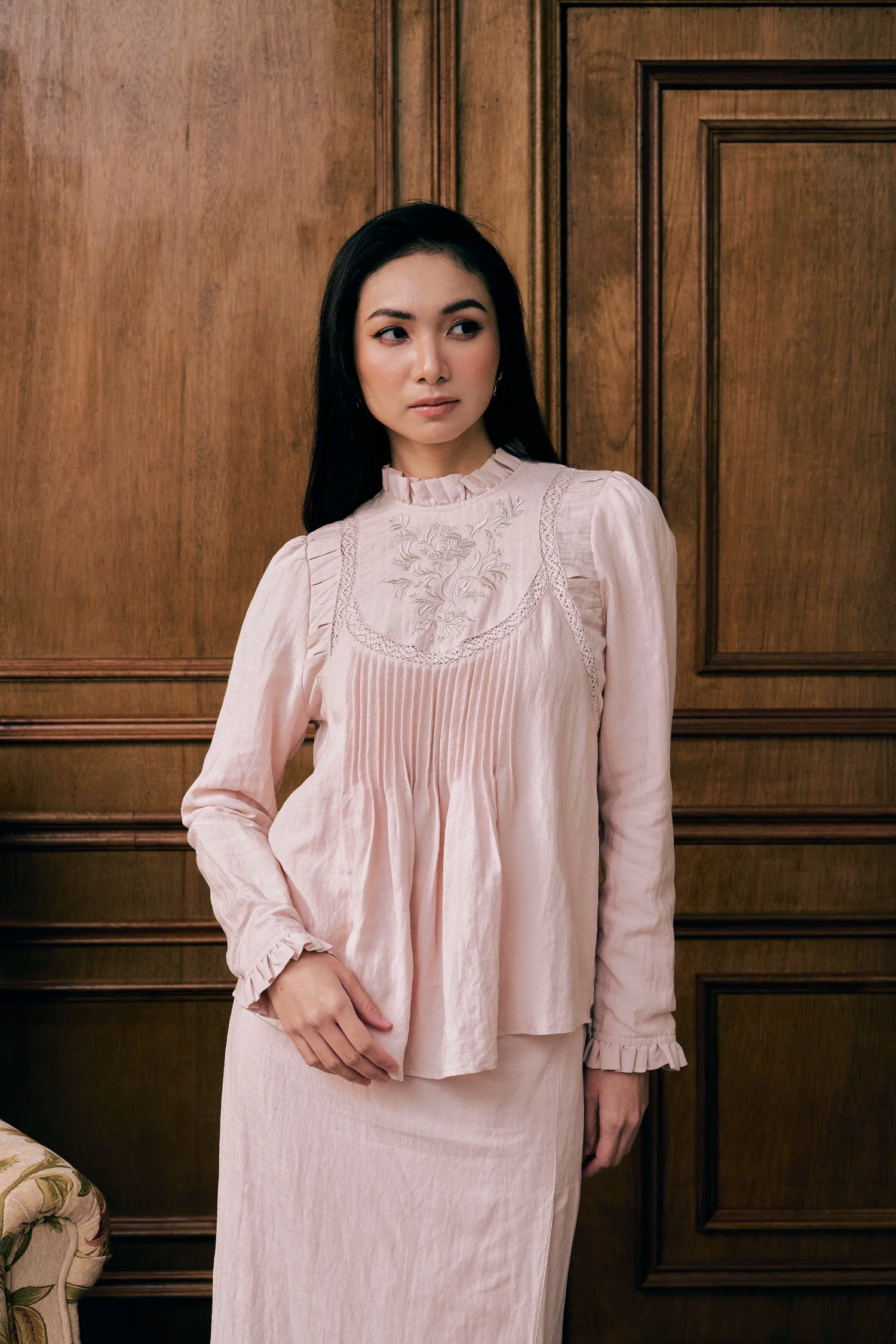 The Mulia Kurung in Dusty Pink