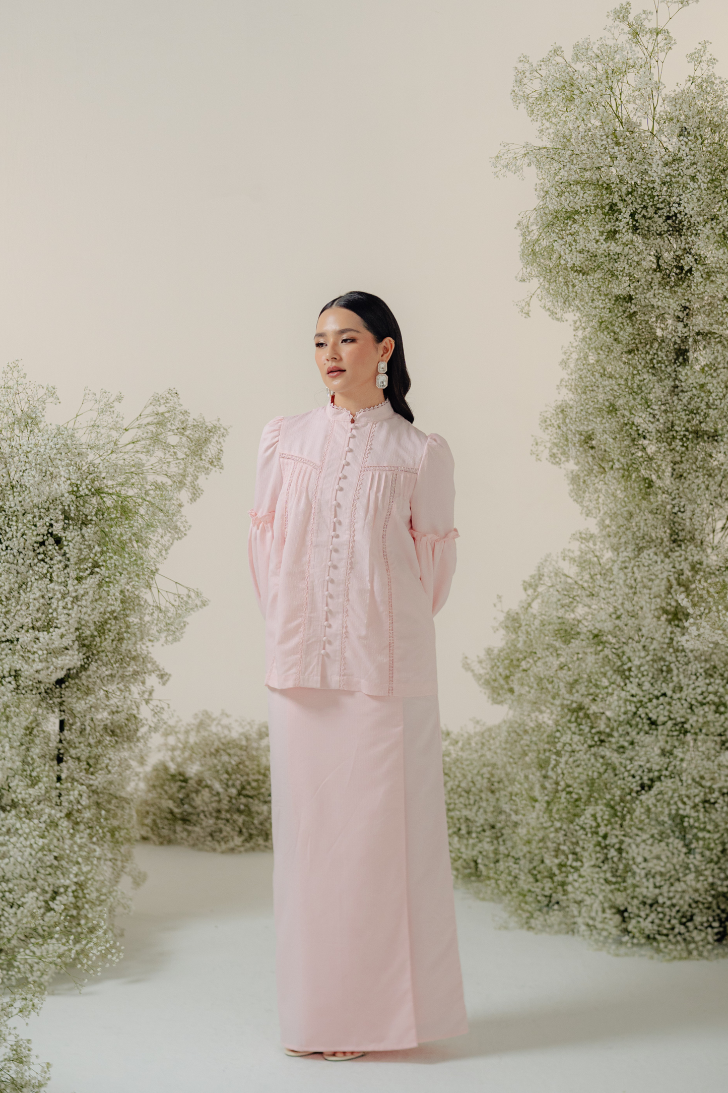 The Lorna Kurung in Pastel Pink